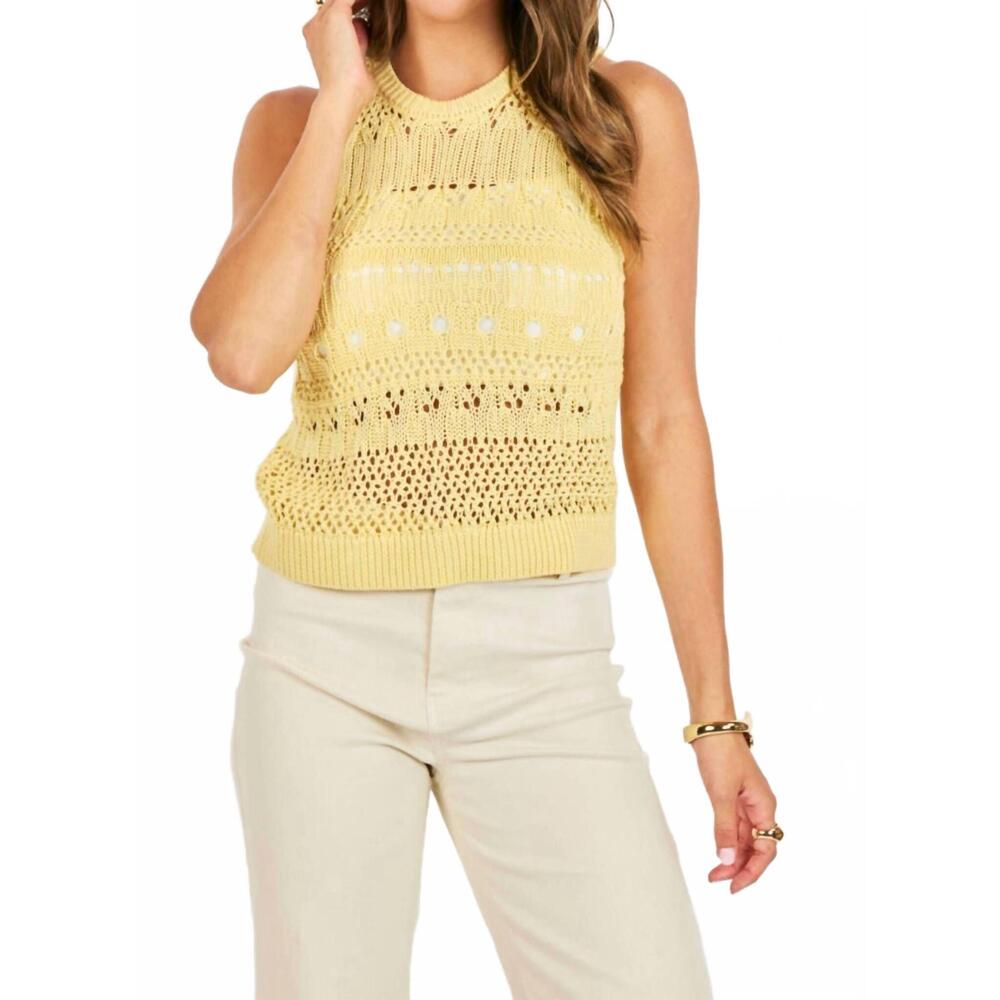 NEW SADIE & SAGE women's aster sweater tank top in yellow